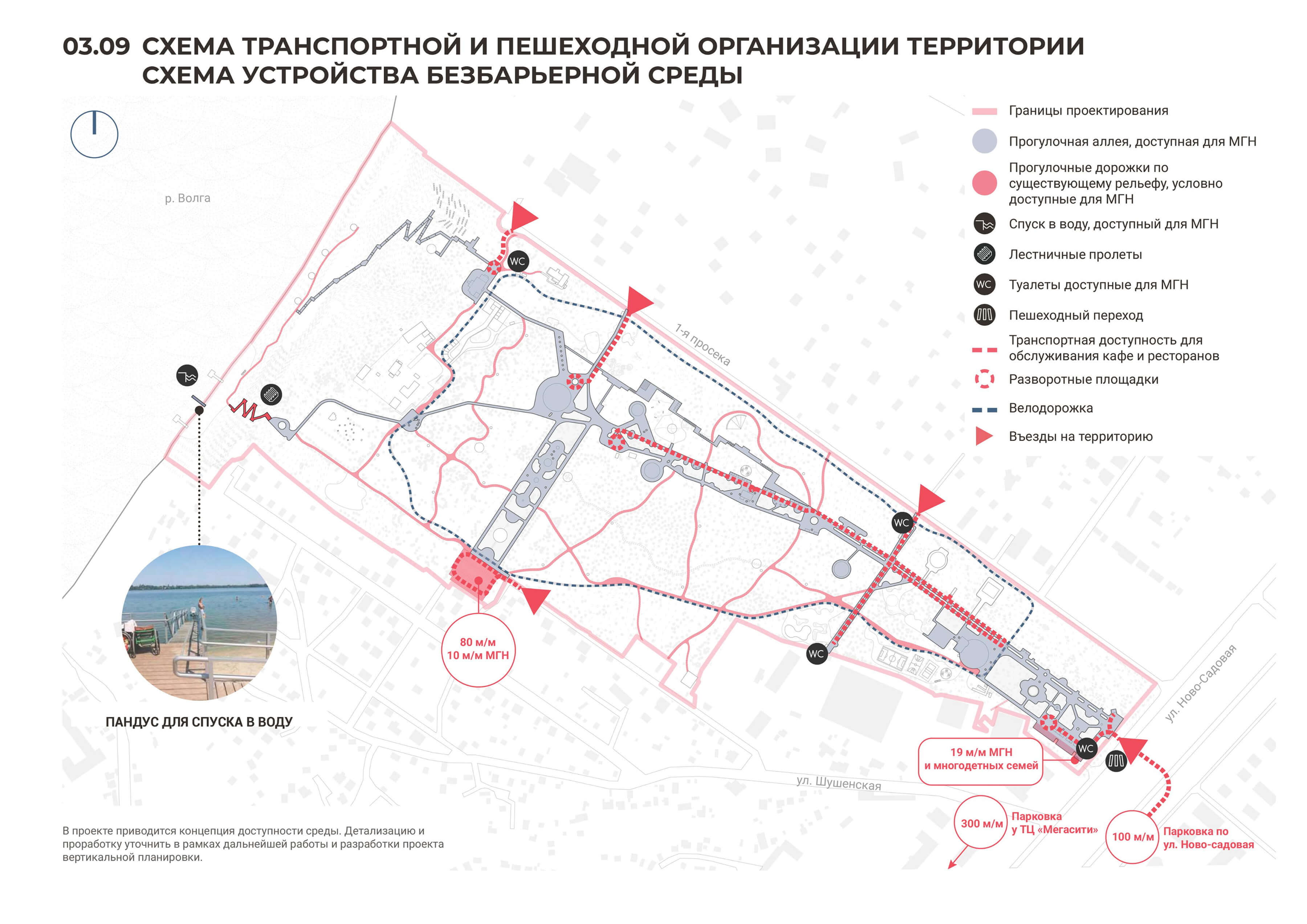 Транспортная и пешеходная организация территории